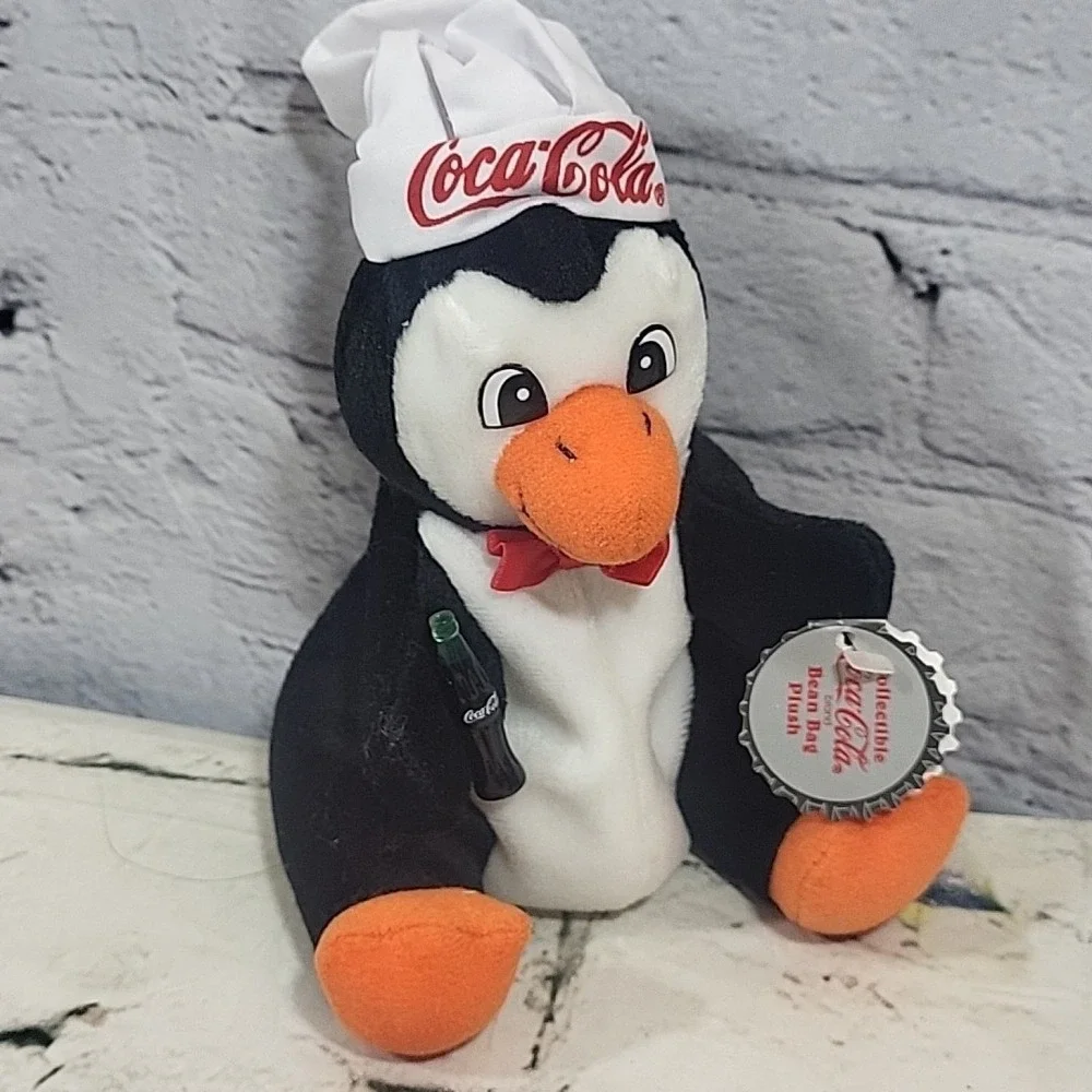 Vintage 90s Coca Cola Coke Advertising Beanbag Plush Lot Of 3 W/Bottles And Tags